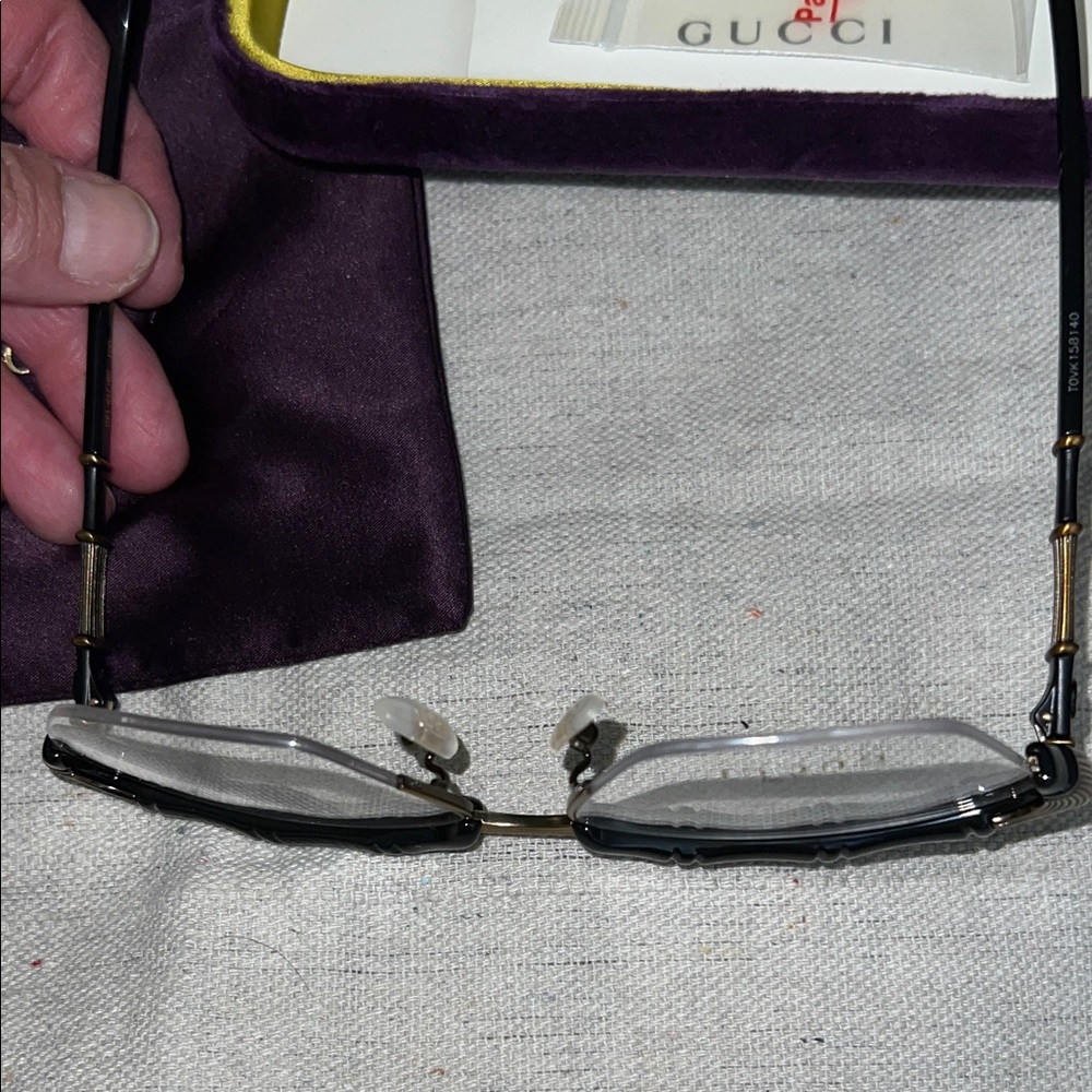 Gucci Black and Gold Eyeglasses with Case - Picture 10 of 13